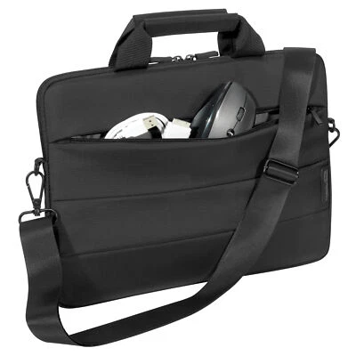Ultrabook / Notebook Tasche schwarz 13,3 Zoll (33,8cm) Zubehörfach Schultergurt - Bild 1 von 4