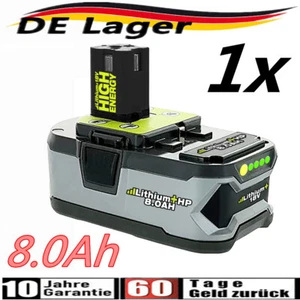 18V 8.0Ah  Original Akku für RYOBI One+ Plus Lithium RB18L50 P108 P104 Batterie - Bild 1 von 17