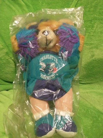 Vintage Charlotte Hornets Plush Bear Cheerleader Teddy Stuffed Plush Toy NBA Cover