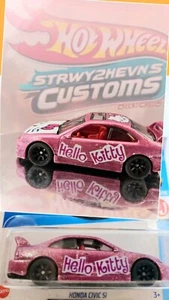 Hot Wheels Honda Civic SI ***Custom Hello Kitty Premium Super Treasure Hunt*** - Picture 1 of 3