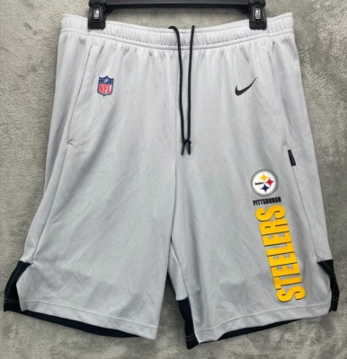 Nike Men's Pittsburgh Steelers On Field Shorts Small Gray Training NFL Football - Image 1 of 4