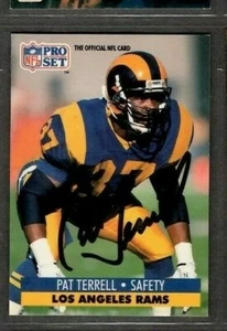 1991 Pro Set Football Card #558 Pat Terrell Los Angeles Rams Signed Autograph - Picture 1 of 2