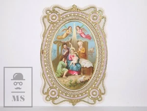 Antique Paper Lace Holy Card - Nativity - circa 1910 - Picture 1 of 2