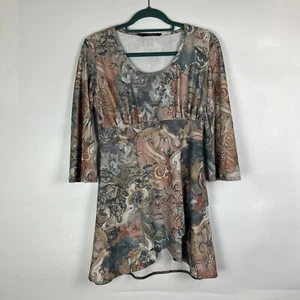 JANE NORMAN Tunic Top Stretch Patterned Art Size 14 - Picture 1 of 13
