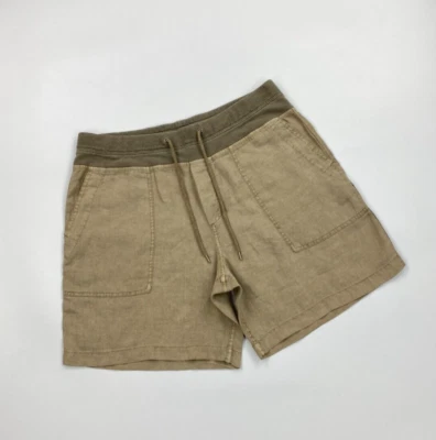 Men's Dark Beige James Perse Shorts Size 3 Large L Linen Pockets Drawstring A - Image 1 of 4