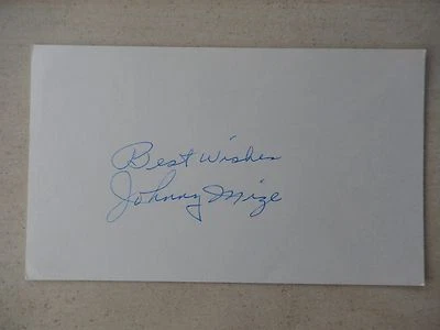 Johnny Mize Autographed 3" X 5" Index Card - Hall Of Famer - Image 1 of 3
