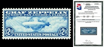 Scott C15 1930 $2.60 Graf Zeppelin Airmail Mint Graded VF-XF 85 NH with PSE CERT - Image 1 of 3