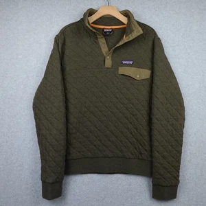 Patagonia Maglione Uomo Piccolo Verde Trapuntato Snap-T Pullover Felpa Outdoor - Foto 1 di 11