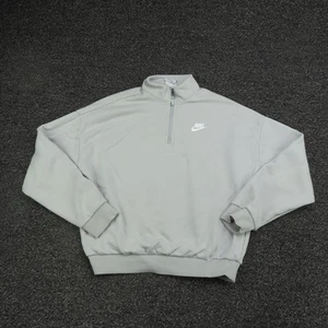 Nike Pullover Boys XL Gray Half Zip Sweatshirt Swoosh Logo Athletic Casual - Picture 1 of 9