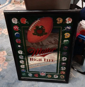 Miller High Life 28 Team NFL Helmet Bar Mirror Vintage 1980's Rare Pre Expansion - Bild 1 von 9