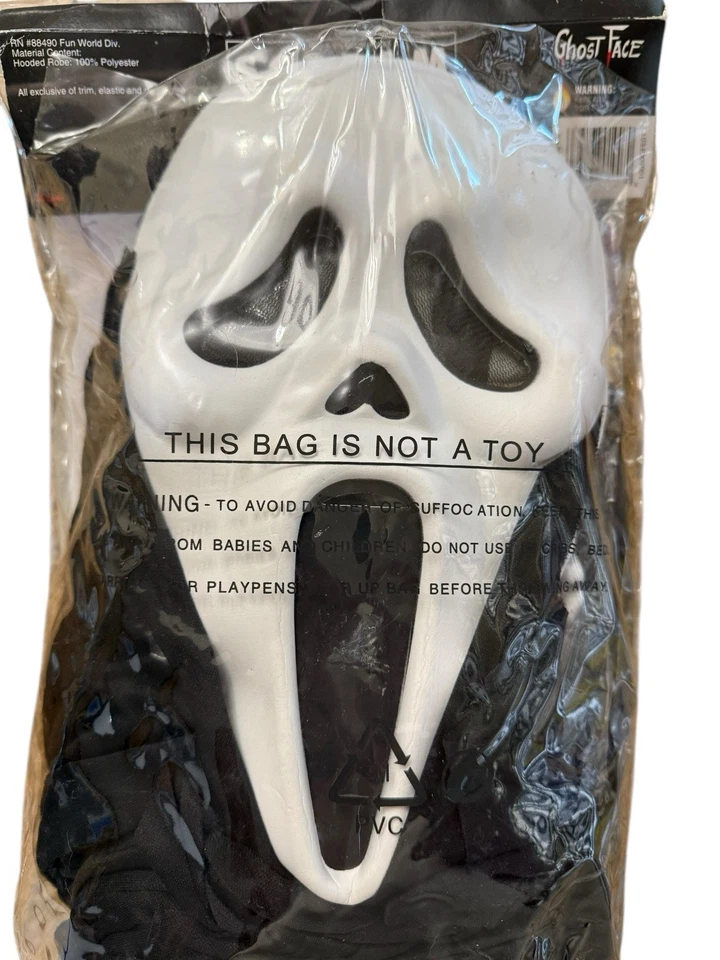 Scream Ghost Face Costume Sealed Mask Fun World 1997 Vintage - Image 1 of 3