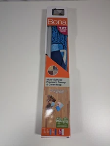 Bona Premium Microfiber Mop 3 in 1 Floor Cleaning Tool w Telescoping Pole Flat - Picture 1 of 4