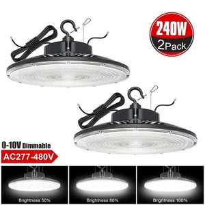 KUKUPPO (2Pack) UFO High Bay LED Shop Lights 36000lm 240W Gym Garage Barn Lamp - Picture 1 of 13