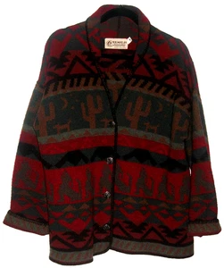 Vintage BEMIDJI Woolen Mills Southwest Native Metal Button-Up All-Wool Jacket M/L - Bild 1 von 9