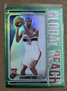 2024-25 Panini Prizm Alexandre Sarr Rookie Global Reach Green Prizm Wizards RC - Picture 1 of 3