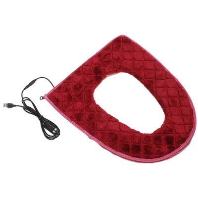  Coprisedile WC riscaldato USB lavabile coprisedile WC a scacchi riscaldamento rapido - Immagine 1 di 4