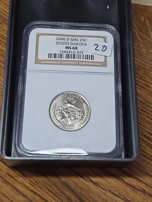 2006 D SOUTH DAKOTA QUARTER NGC MS68 SMS  0 - Image 1 of 2