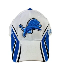 NFL Detroit Lions Ball Cap Hat One Size Preowned White Blue & Black - Picture 1 of 6