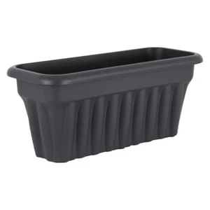 Black Trough Plant Pot Long Plastic Planter Home Garden Window Herb Flower Box - Picture 1 of 4