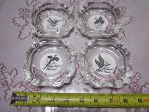 Vintage Konvolut (4) Glas Aschenbecher (Wildtiermotiv - Wildvögel) Top Zustand - Bild 1 von 6