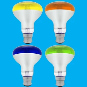 1x 60W R80 Multi Coloured BC B22 Filament Light Bulb Lamp, Red Yellow Green Blue - Picture 1 of 5