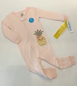 Carters Baby Girl Pajamas 12 Months Footless Zip Sleep N Play Cute Pjs New - Picture 1 of 3