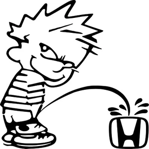 Calvin Peeing on Honda Logo Vinyl Decal Multiple Colors and Sizes - Picture 1 of 25