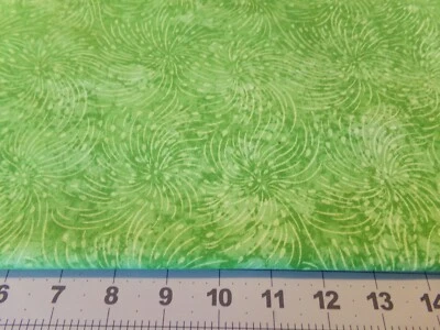 3/4 YD   X 44" VINTAGE LIME GREEN SWIRLS by FABRIC TRADITIONS  COTTON NEW #348 - Image 1 of 3
