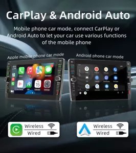 8" GPS WiFi 2-Din 32GB FM Radio Mirrorlink Touchscreen Camera Android 13 CarPlay - Picture 1 of 19