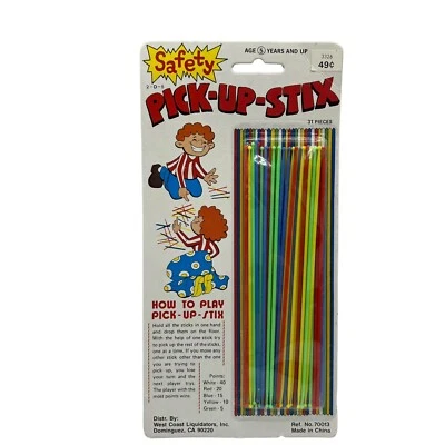 Vintage NOS Safety Pick-Up-Stix Game, 31 Pieces, Ages 5+, Retro Family Games - Image 1 of 4