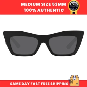 Dolce Gabbana Sunglasses DG4435 2525/6G Black Cat Eye Gray Mirror 53-18-145mm - Picture 1 of 4