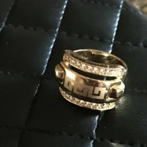 Cocktailring Größe 8 goldfarben selten individuell gestaltet - Bild 1 von 6