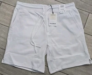 New Pull & Bear White Women's Jersey Knit Drawstring Shorts, Large 40 - Picture 1 of 6