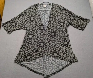 Lularoe Lindsay Open Kimono 3/4 Sleeve Small Black White Pattern Fit Sz 0-8 - Picture 1 of 5