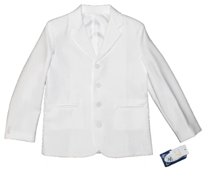 Nuevo con etiquetas Traje Chaqueta Niño Lito Talla 8 Blanco Solapa Muesca de un solo pecho 3623 Foto 1 de 4