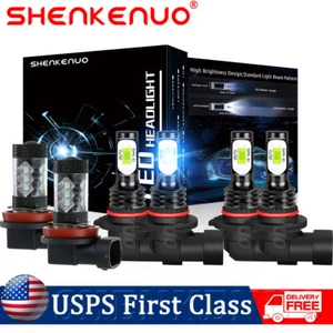 9005 9006 H11 LED Combo Headlight High Low Beam Bulb Ice Blue Fog Light Kit 6Pcs - Bild 1 von 13