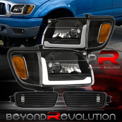Faros LED DRL ámbar negro para Tacoma 2001-2004 + lámpara de parachoques de señal de esquina Foto 1 de 4