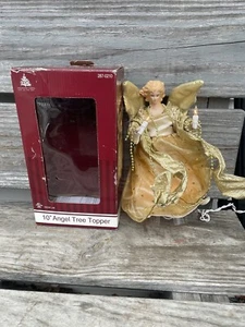 2010 ENCHANTED FOREST 10” Light Up ANGEL TREE TOPPER Or TABLE TOPPER Beautiful - Picture 1 of 10