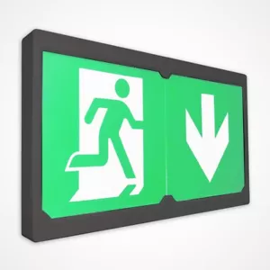 LED Notausgangsschild schwarz gewartet & nicht gewartet Exit Box 3W Selbsttest - Bild 1 von 8