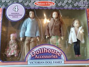 Melissa & Doug Dollhouse Accessories Victorian Doll Family of 4 with box