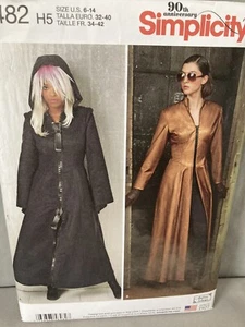 Simplicity 8482 6-14 Matrix Long Coat Cosplay Costume Hooded Trench Coat Com Con - Picture 1 of 3