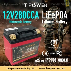 Tpower 12V 280cca Lithium Motorcycle Battery 4 WR450F 2003-2007 YTX5L YTX7 YTX9 - Picture 1 of 5