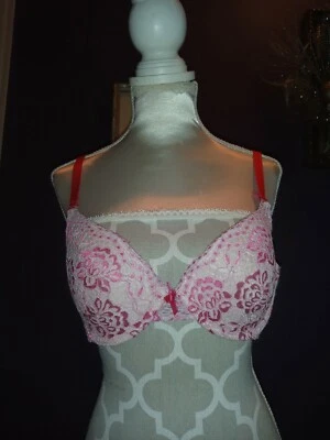 Isaac Mizrahi sz 34B Underwire Lightly Lined Floral Lace Overlay Molded Bra X-34 - Image 1 of 4