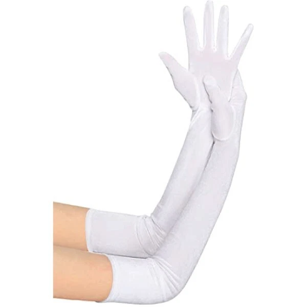 Guantes de ópera de terciopelo blanco para dama Foto 1 de 1