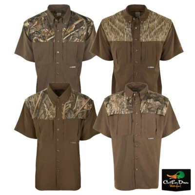 DRAKE WATERFOWL EST TWO TONE CAMO FLYWEIGHT WINGSHOOTER'S SHIRT SHORT SLEEVE - Image 1 of 2