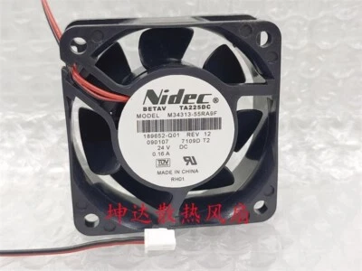 Nidec M34313-55RA9F 24V 0.16A 6025 6CM 2-Wire Inverter Cooling Fan - Image 1 of 3