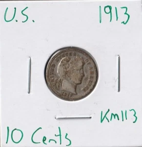 Moneda Estados Unidos 10 Céntimos (Barbero) 1913 KM113 - Imagen 1 de 4