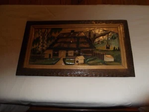 3 D Relief Polska DEA Daniela artwork vintage painting - Picture 1 of 3