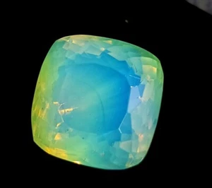 Natural 73.50 Ct Green Opal Cushion Welo Australian Untreated Certified Gemstone - Picture 1 of 8