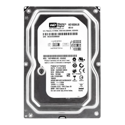 Disk WD Av WD1600AVJB-63J5A0 160GB 7200U/Min 8MB Ata Pata Ide 3.5 " Pollici - Immagine 1 di 3